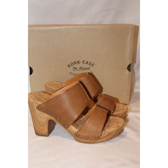 Kork-Ease‎ Women Darra Sandals Platform Block Heel Black Wood EU 39 NIB BROWN - Picture 2 of 7